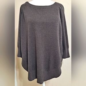 Express Oversized Dark Grey 3/4 Sleeve Circle Sweater Scoop Neck Size Small